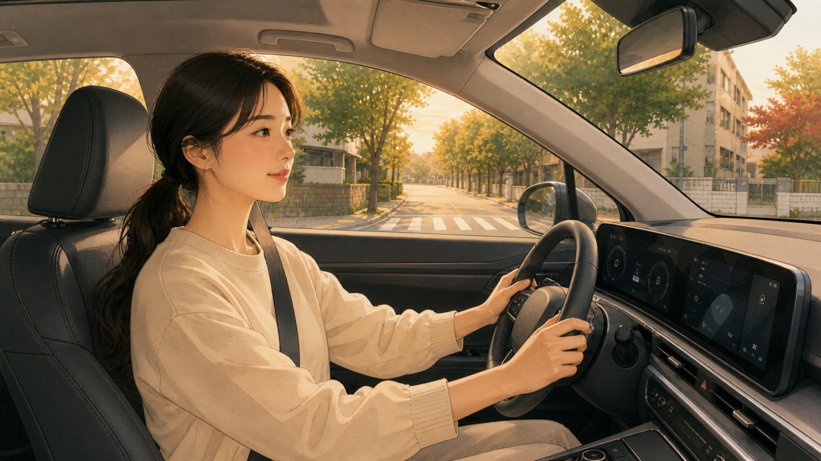 천안 여성 운전자 방문운전연수 일러스트